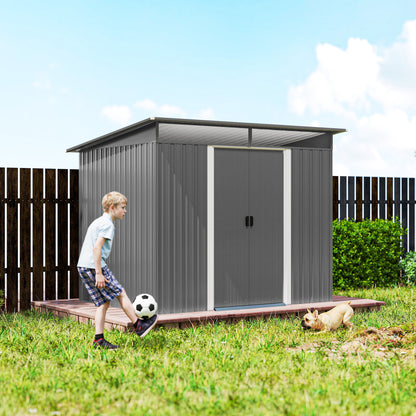 Garden Shed Outdoor Storage Tool Organiser w/ Double Sliding Door
