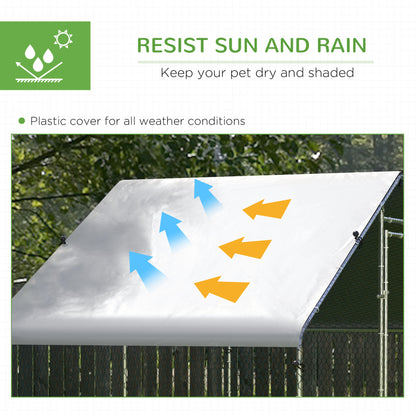 Walk In Chicken Run Large Galvanised Chicken Coop w/ Cover 3 x 1.7 x 1.9m
