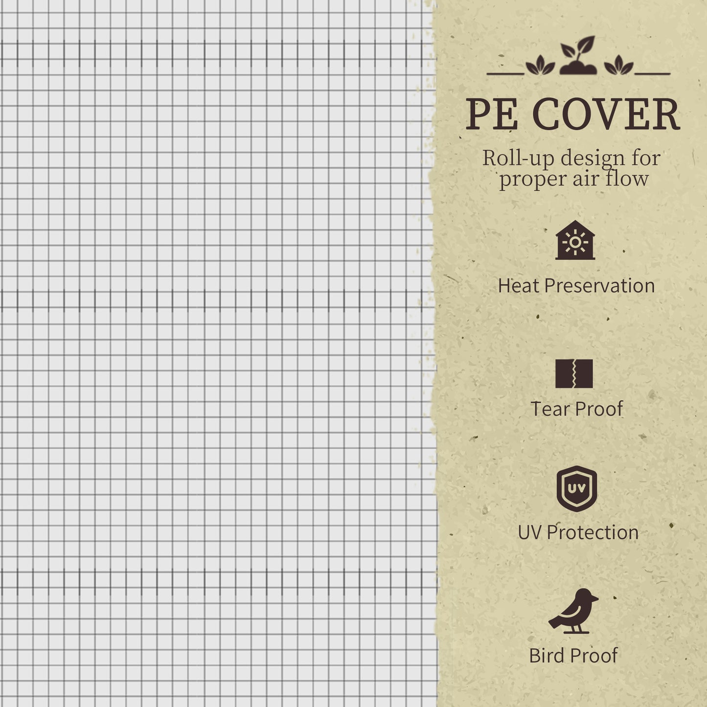 Raised Garden Bed w/ PE Cover, Use for Patio, Garden, Dark Grey