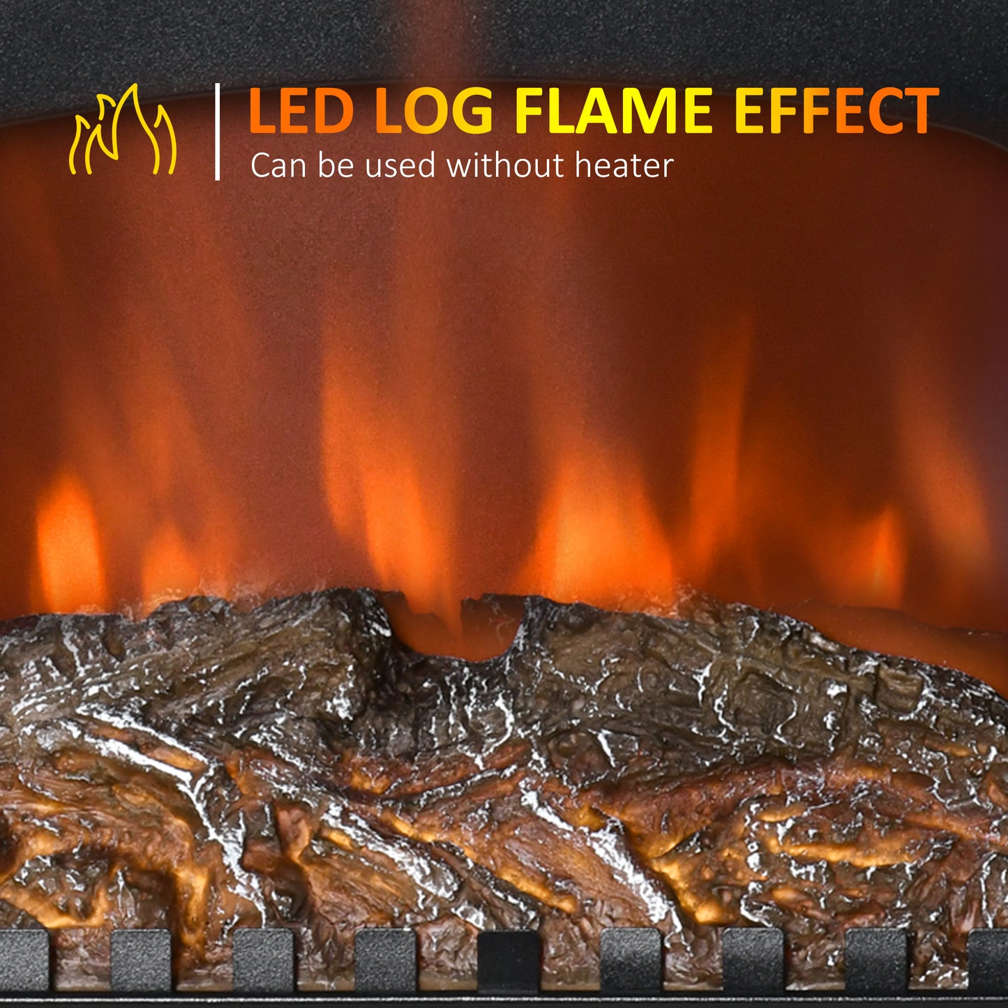Free standing Electric Fireplace Stove W/ LED Fire Flame Effect Black