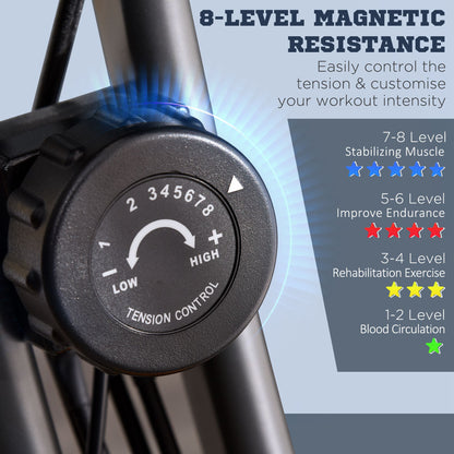 2-In-1 Folding Exercise Bike with 8-Level Magnetic Resistance Yellow