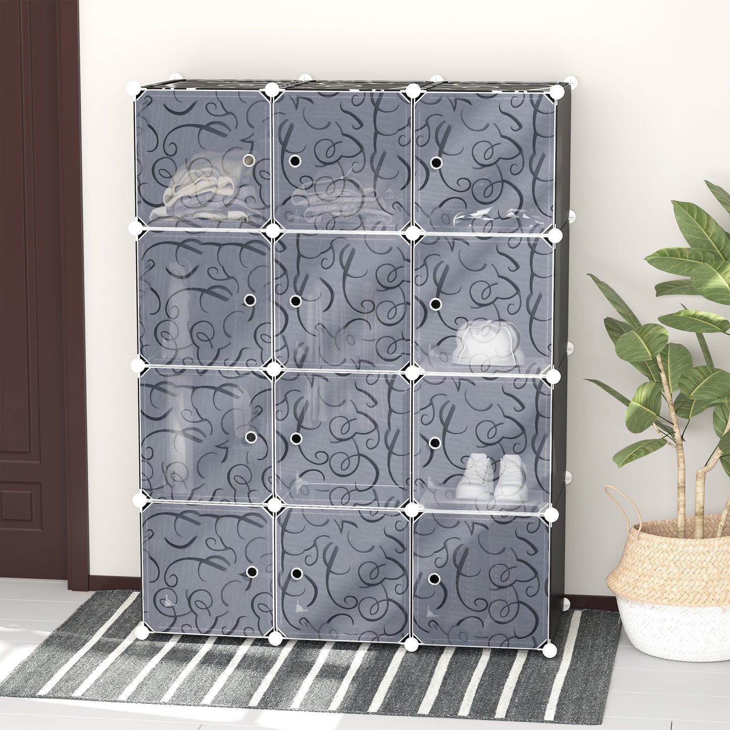 DIY Wardrobe Portable Interlocking Plastic Modular Closet Cube Organiser