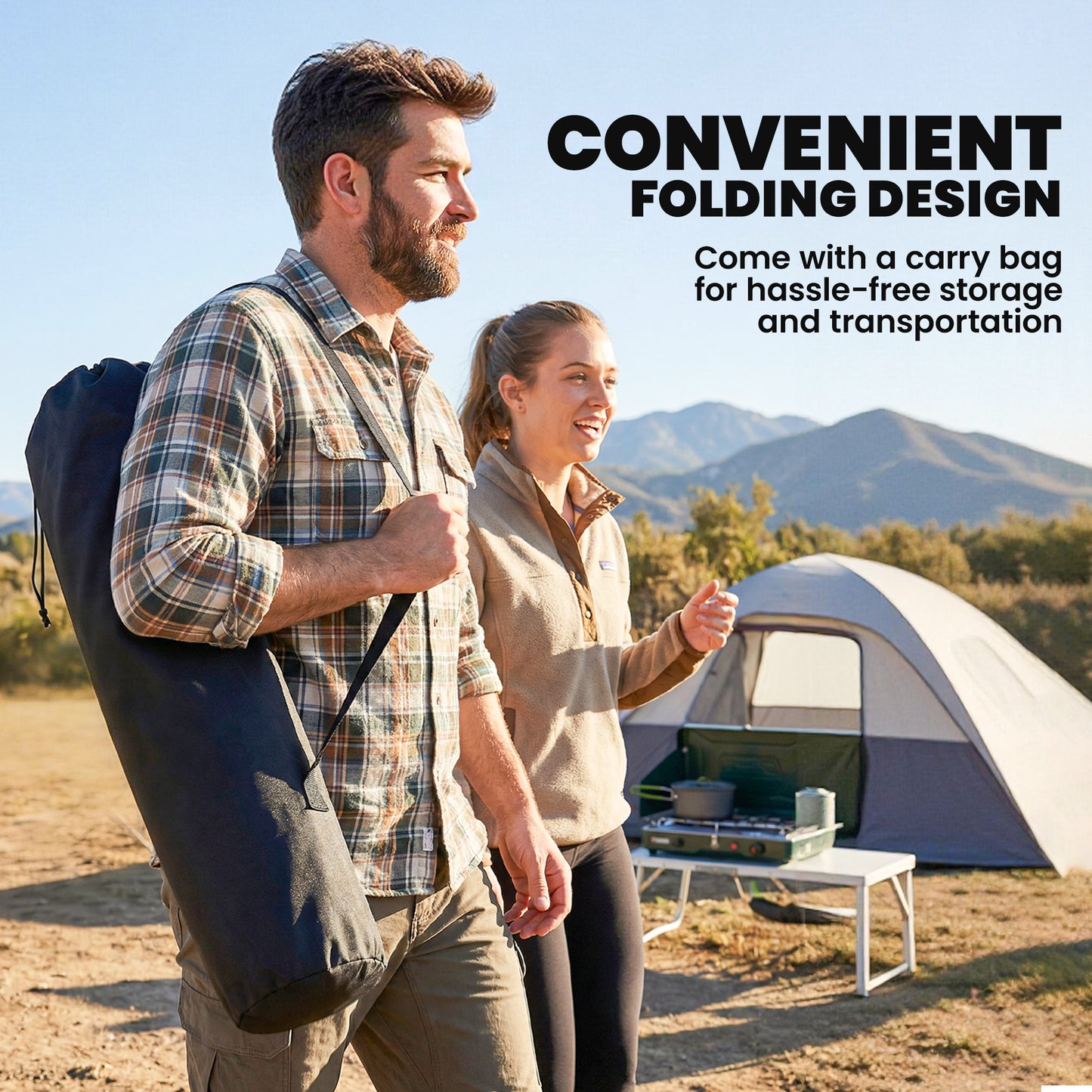 Camping Chair Padded with Side Pocket Light Grey