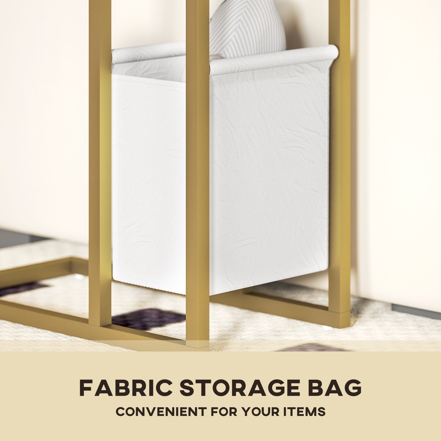 C Shaped Side Table, Faux Marble Bedside Table with Charging Station