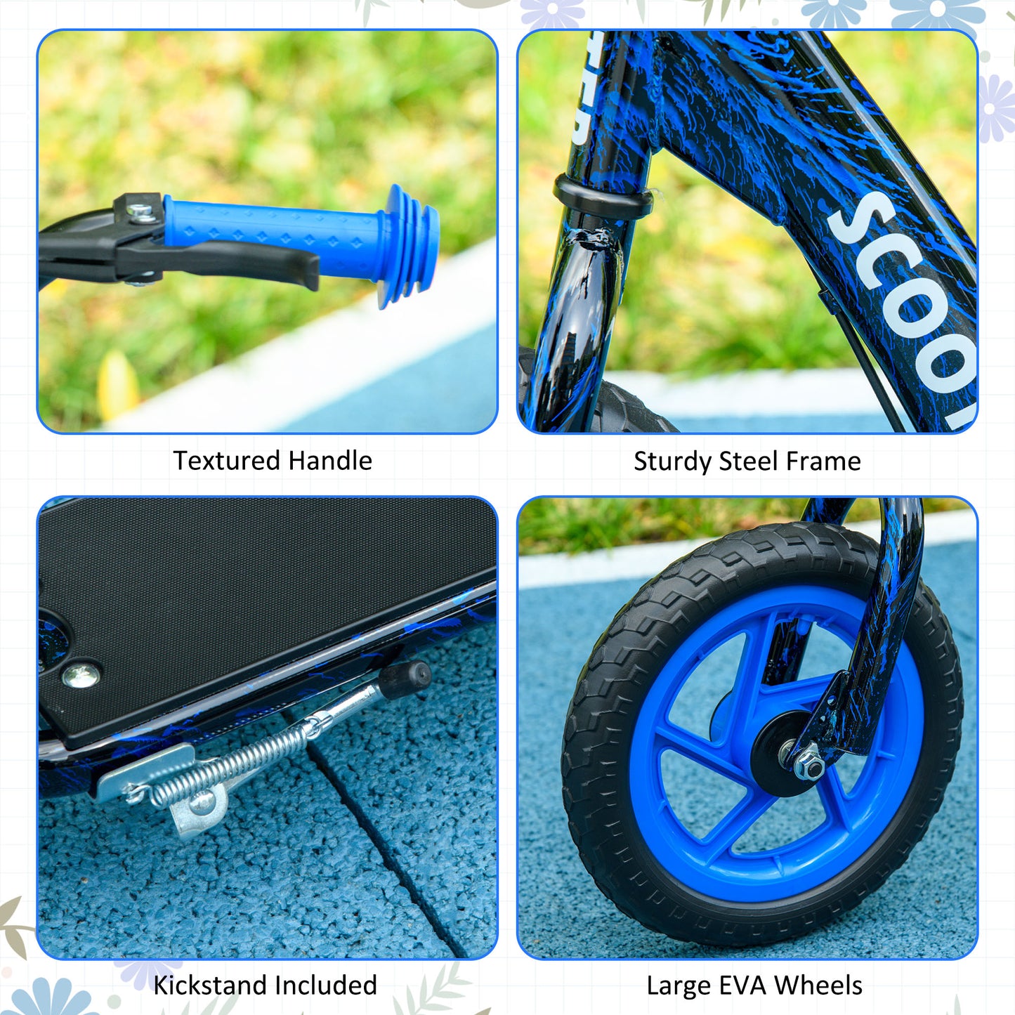 Kids Scooter with Adjustable Handlebar, Kick Scooter, Blue