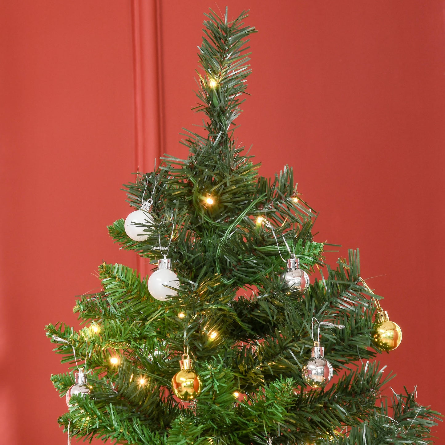 6FT Pre-Lit Artificial Christmas Tree Holiday Décor Ornament Stand