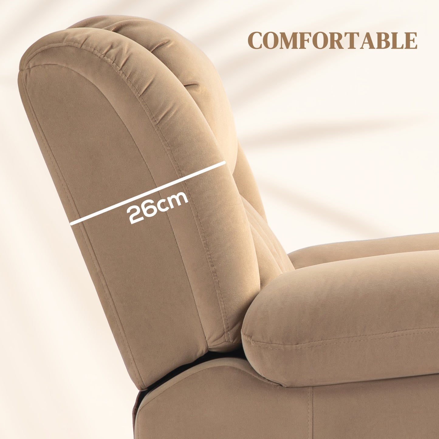 Power Lift Recliner Chair with Vibration Massage, USB, Light Brown