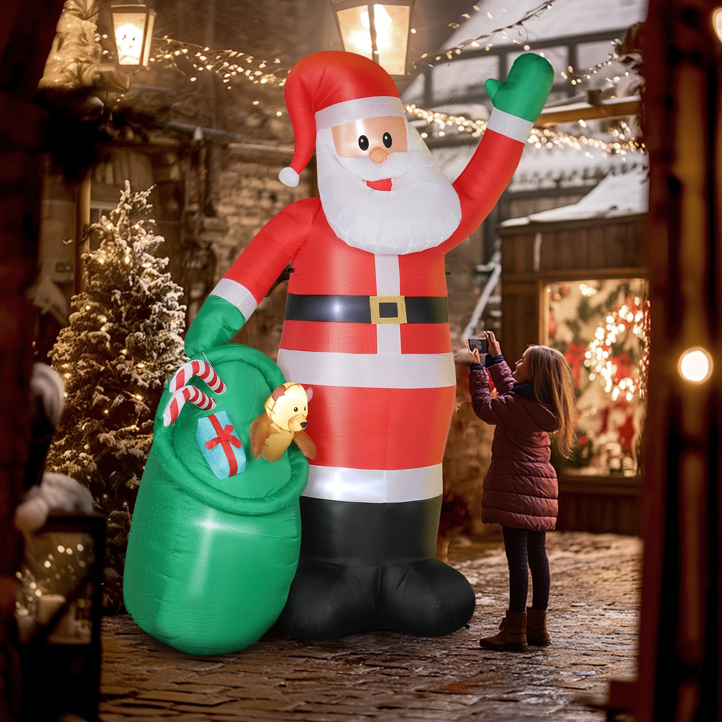 9ft Giant Christmas Blow Up Decoration with Built-in LED Lights
