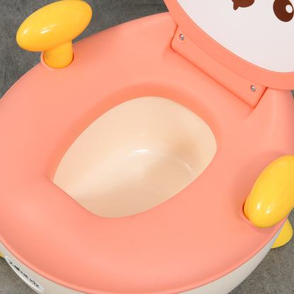 Baby Potty Training Toilet, Toddler Toilet Seat with Splash Guard, Backrest, Anti-Tip Feet, Side Handles, Easy to Clean, Portable Travel Potty for Boys and Girls 6 to 36 Months, Fox Shape