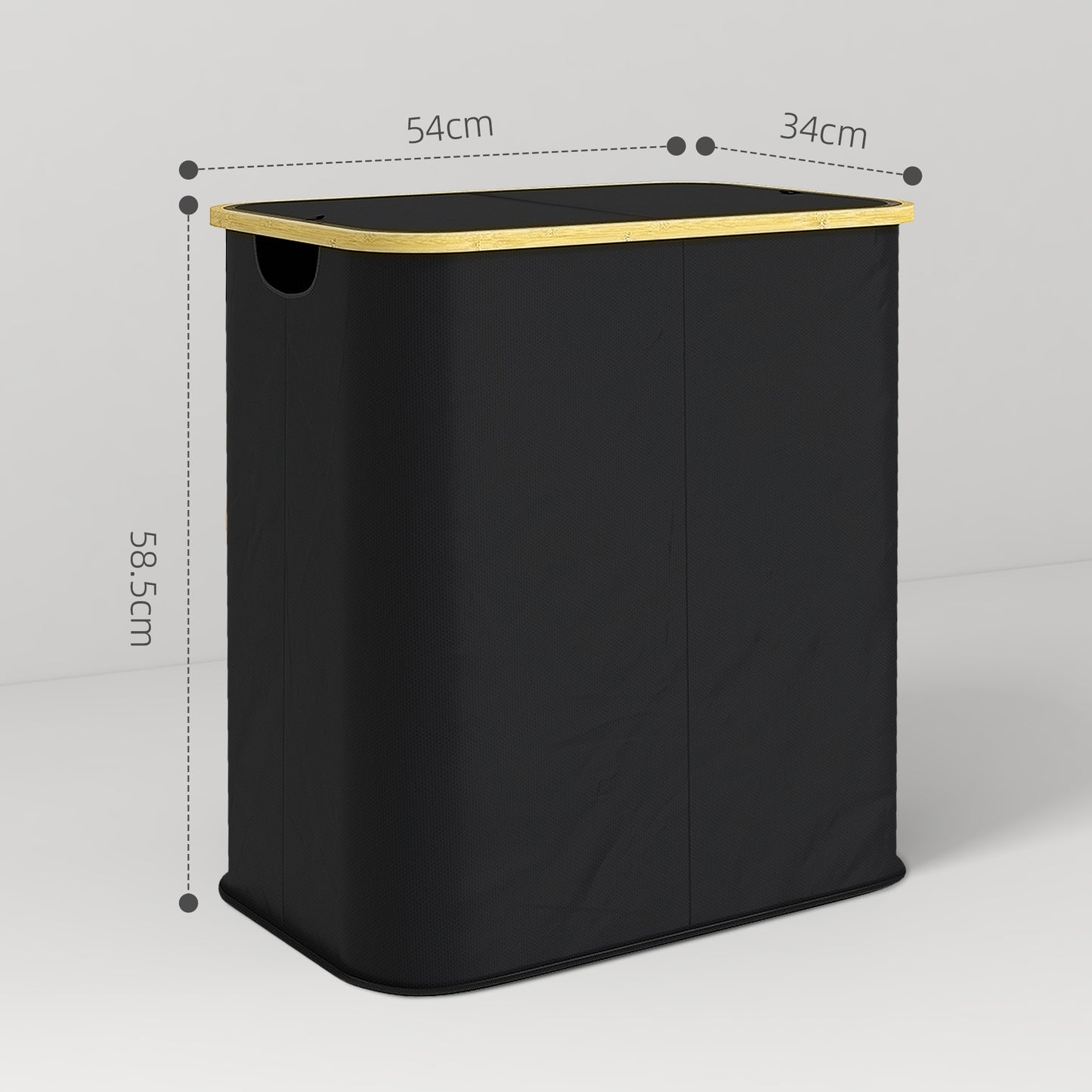 80L Collapsible Laundry Hamper, Washing Basket for Bathroom, Black