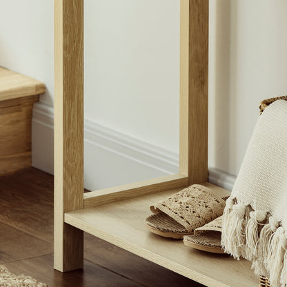 Console Table w/ Storage Shelf 2 Drawers for Entryway Bedroom Natural