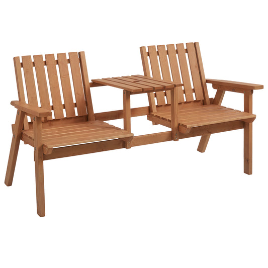 2-Seater Garden Bench Patio Antique Loveseat with Armrest, Steel Orange