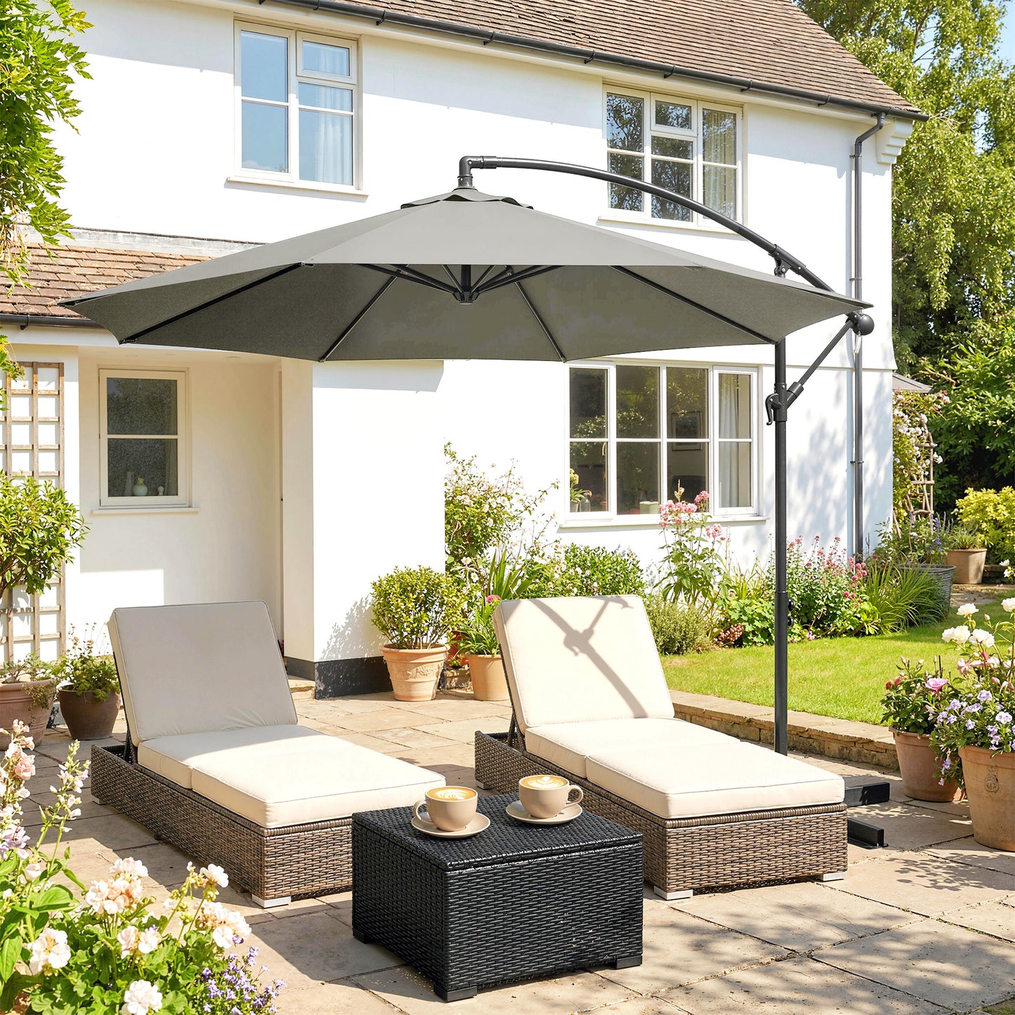 3(m) Banana Parasol Cantilever Umbrella Garden