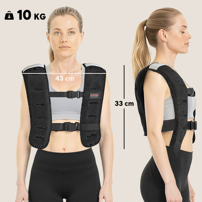 10kg Weighted Vest with Adjustable Straps and Reflective Strips
