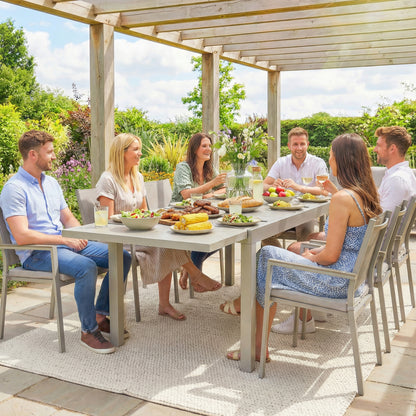 Extending Garden Table, Aluminium Outdoor Dining Table for 8-10