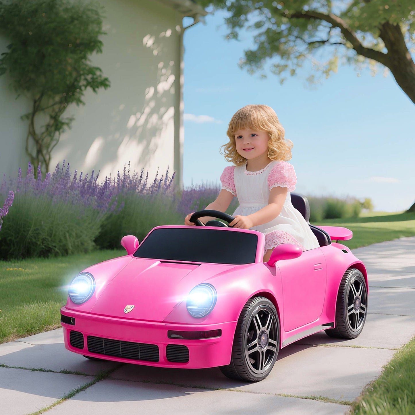 Battery Powered Kids Electric Car with Remote Control, Pink