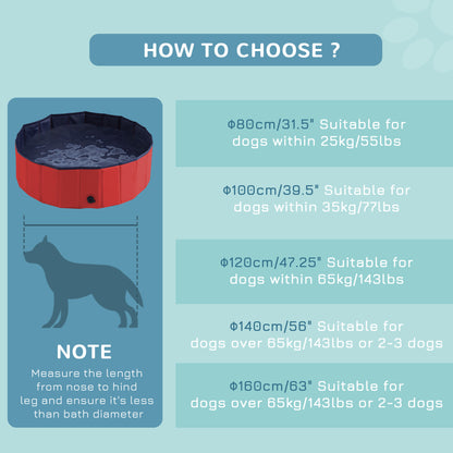 Pet Pool Swimming Bath Portable Cat Dog Foldable Puppy Bathtub Φ100 x 30H