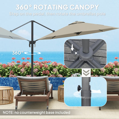 3 x 3(m) Cantilever Parasol Garden Umbrella with Base Light Grey