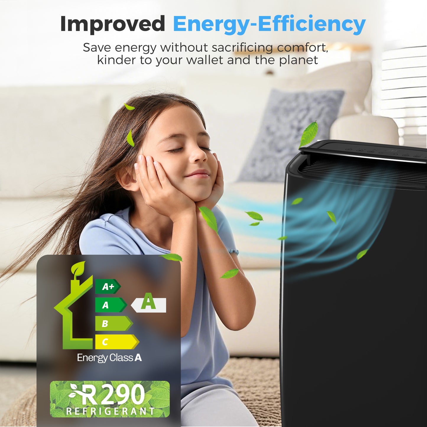 12,000 BTU Portable Air Conditioner Unit with Remote, 24H Timer, 35m²