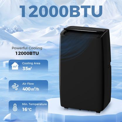 12,000 BTU Portable Air Conditioner Unit with Remote, 24H Timer, 35m²