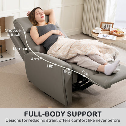 Recliner Armchair, Manual Reclining Chair for Living Room, Grey