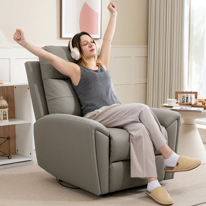 Recliner Armchair, Manual Reclining Chair for Living Room, Grey