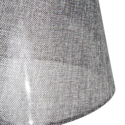 Tripod Floor Lamp w/ Linen Shade Pinewood Legs Adjustable Height Grey