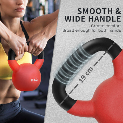 10KG Kettlebell with Soft Body and Non-Slip Handle, Red