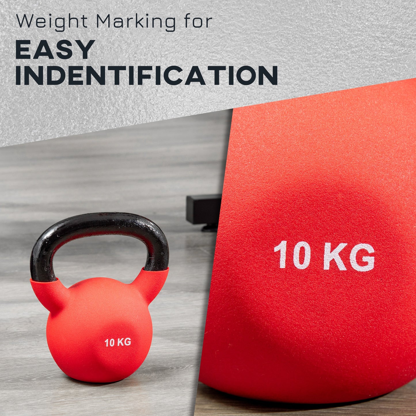 10KG Kettlebell with Soft Body and Non-Slip Handle, Red