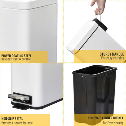 5L Compact Bin With Quiet-Close Pedal Lid