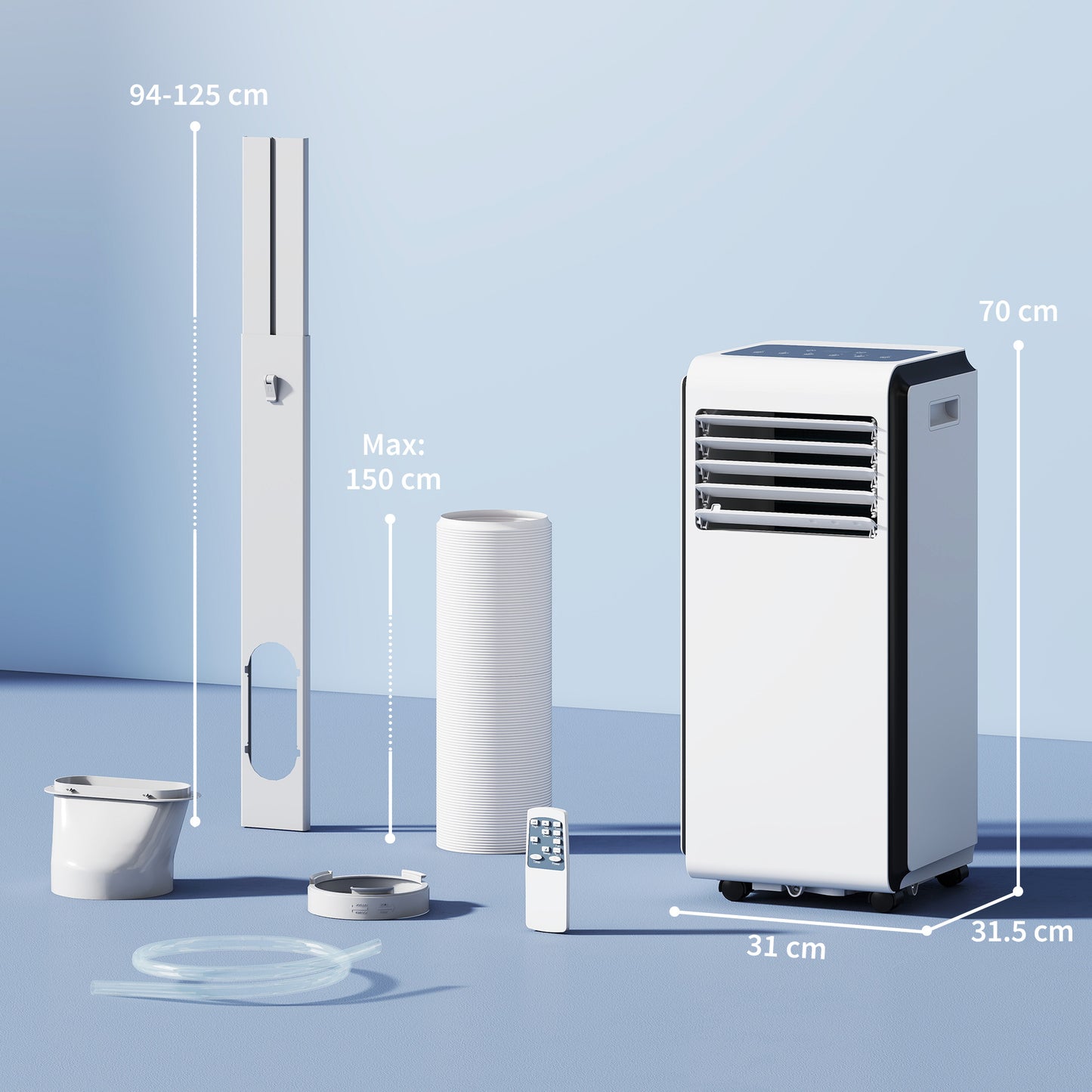 4-in-1 Portable Air Conditioner 7000 BTU Air Conditioning Unit White