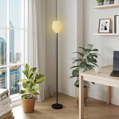 3D Printed Standing Lamp with Rose Shade, 3 Colour Temperature, White