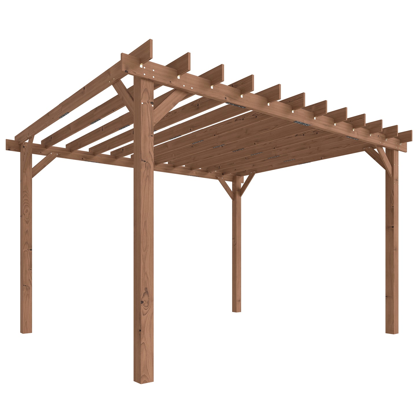 3.6 x 3 m Wooden Pergola Gazebo Grape Trellis, Maple Wood-effect