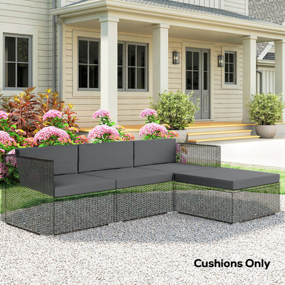 7-Piece Patio Furniture Cushions Water-Repellent 60x60cm, Dark Grey
