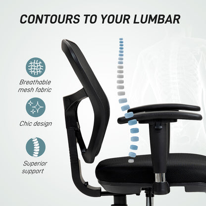 Drafting Stool Chair with Adjustable Armrest for Standing Desk, Black