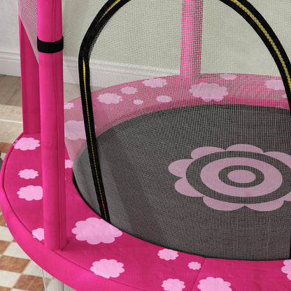 4.6FT Kids Trampoline with Safety Enclosure Net - Pink