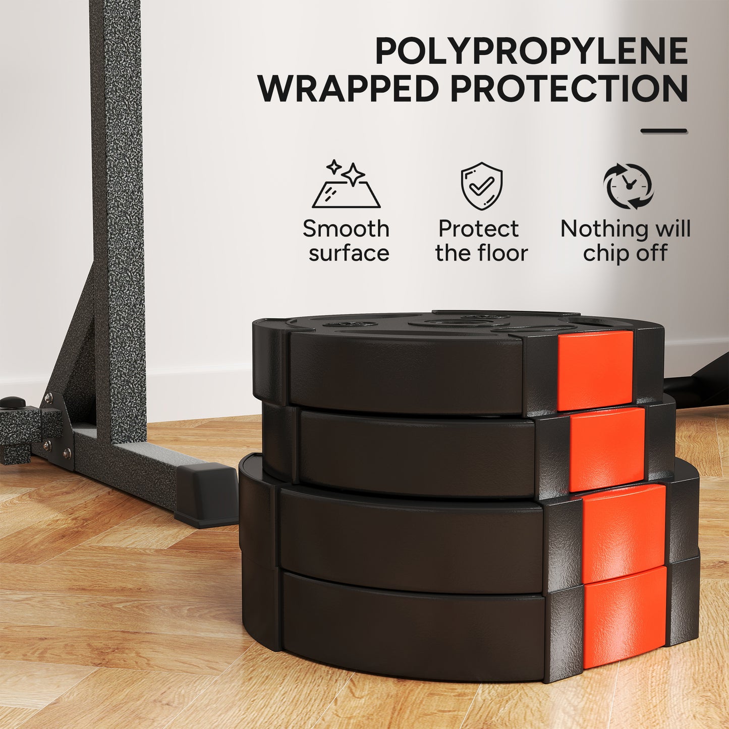 Olympic Weight Plates Set for Home Gym, 2 x 10kg, 2 x 5kg, Black