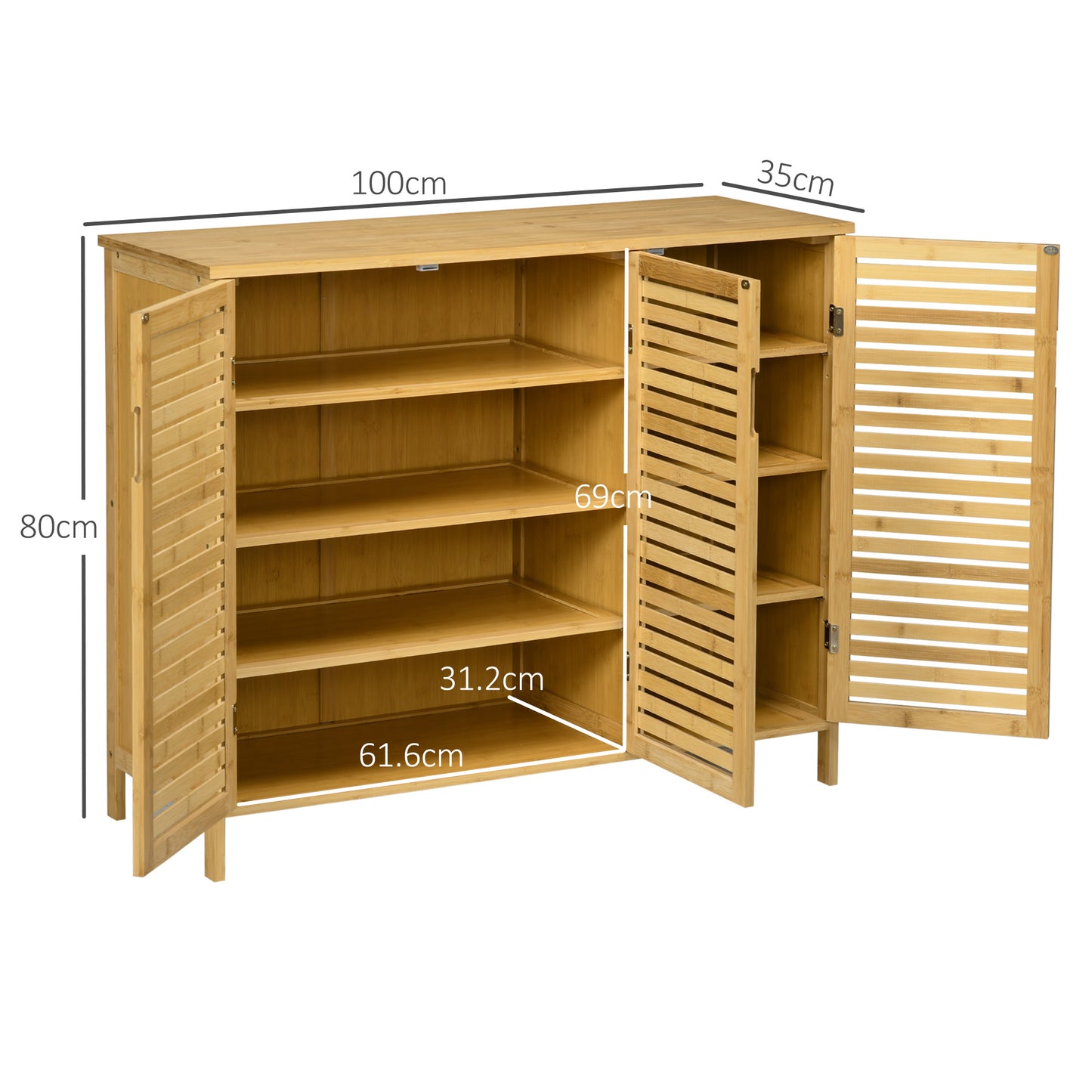 Rustic Shoe Cabinet, Shoe Storage Cabinet for 16 pairs of shoes