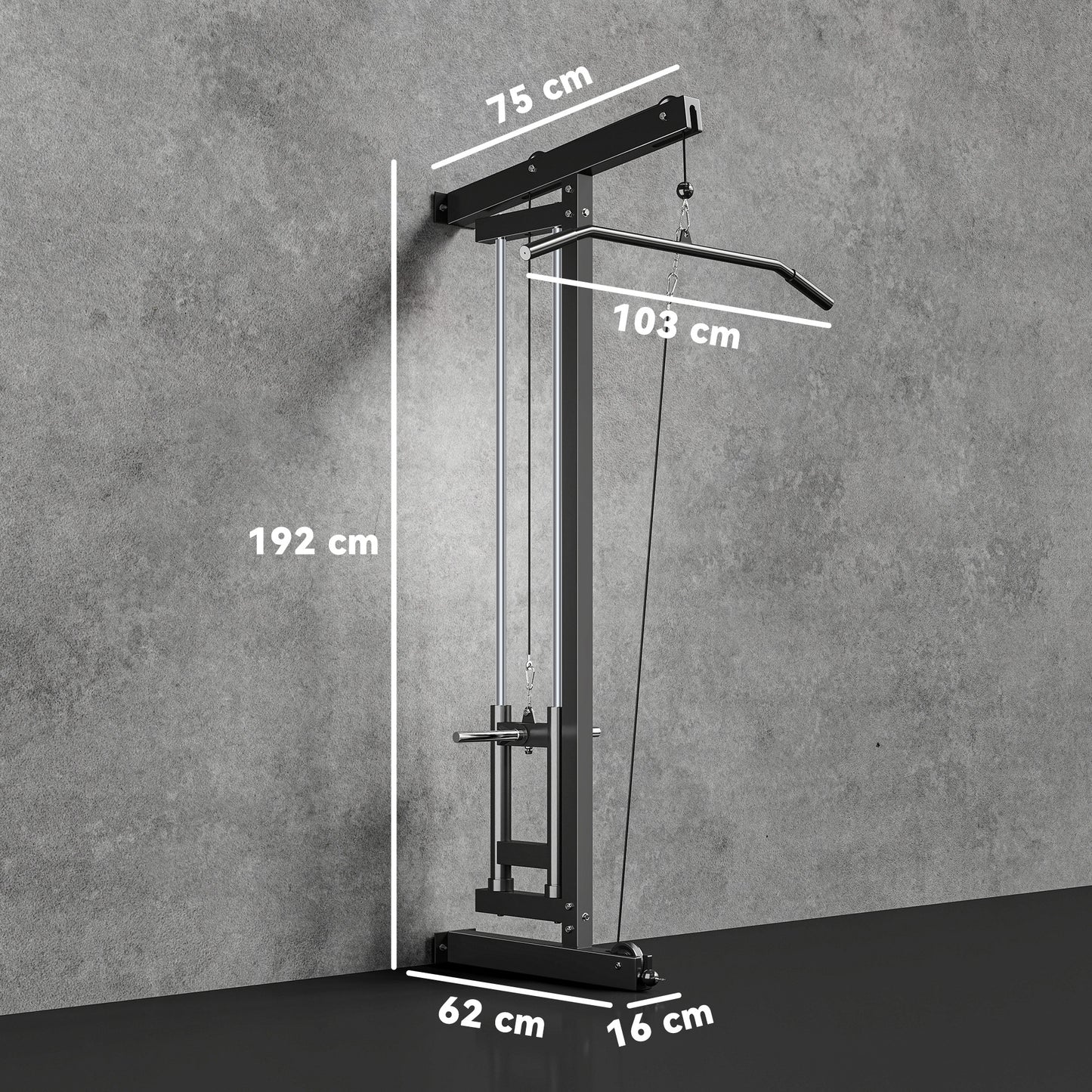 Wall Mounted Crossover Cable Machine Lat Pull Down Machine