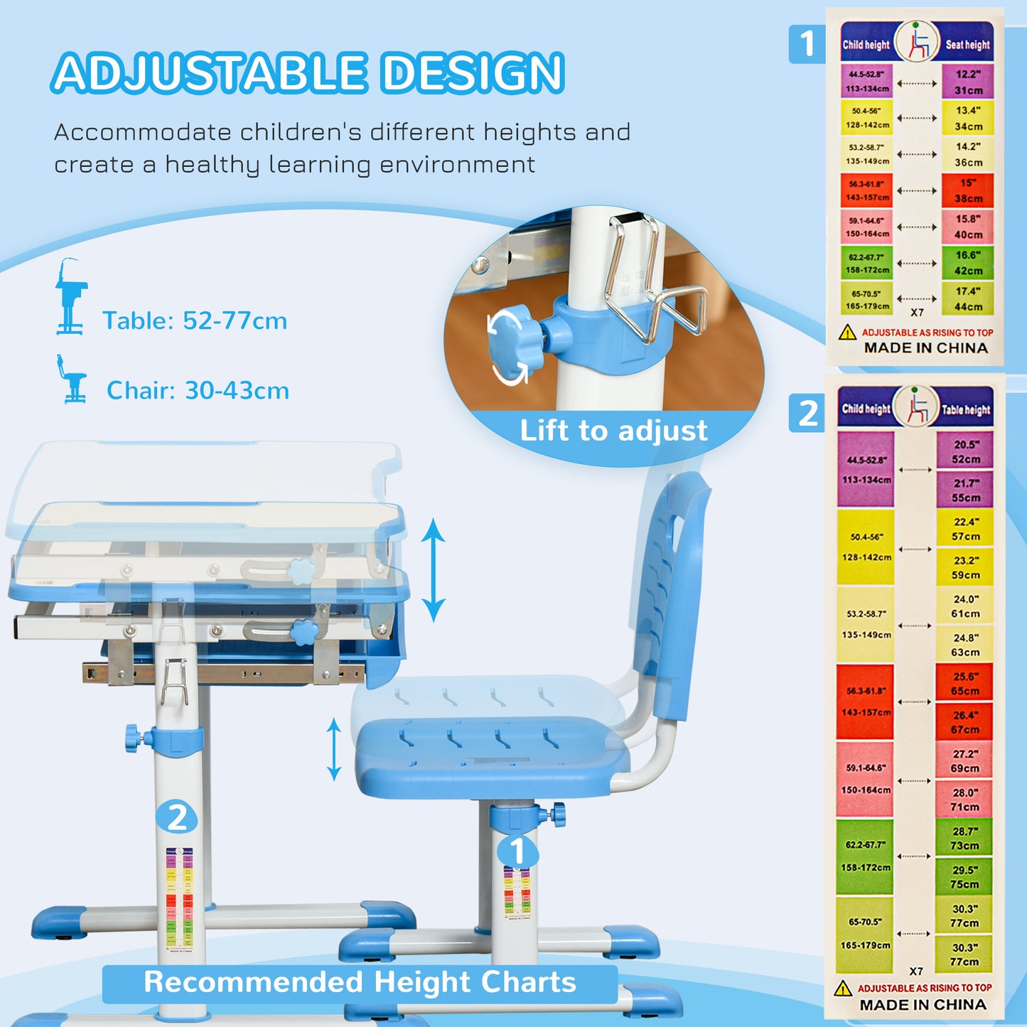 Children''s Study Table And Chair Set