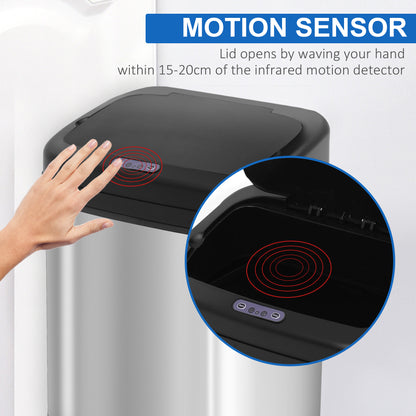 Automatic Sensor Dustbin Stainless Steel Rubbish Waste Bin Trash 20L