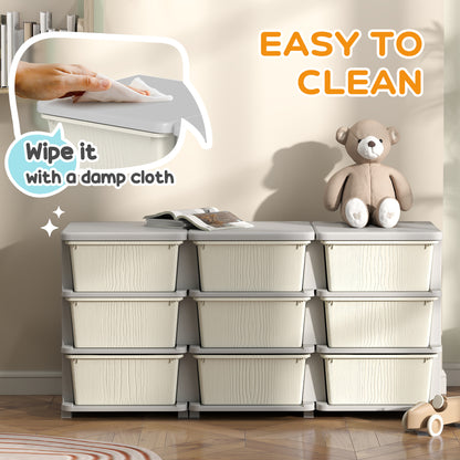 Kids Storage Units with Drawers 3 Tier Chest Dresser Tower Cream