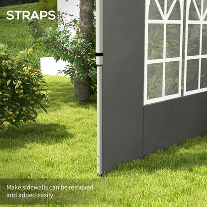 Gazebo Side Panels for 3x3(m) or 3x4m Pop Up Gazebo, Dark Grey