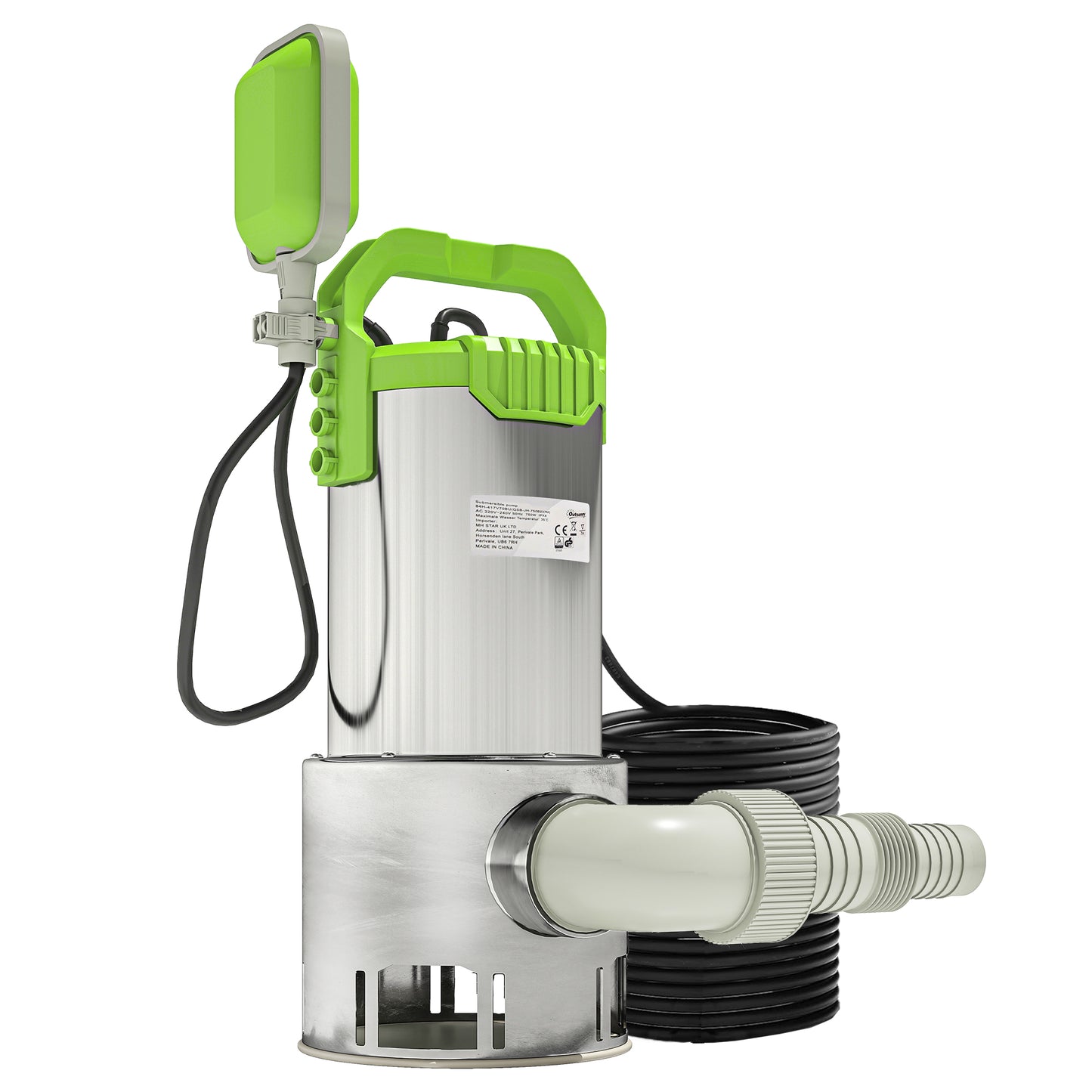 1100W Water Pump with Float Switch, 18500L/H Electric Sump Pump