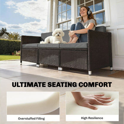 7-Piece Patio Furniture Cushions Water-Repellent 60x60cm, Dark Grey