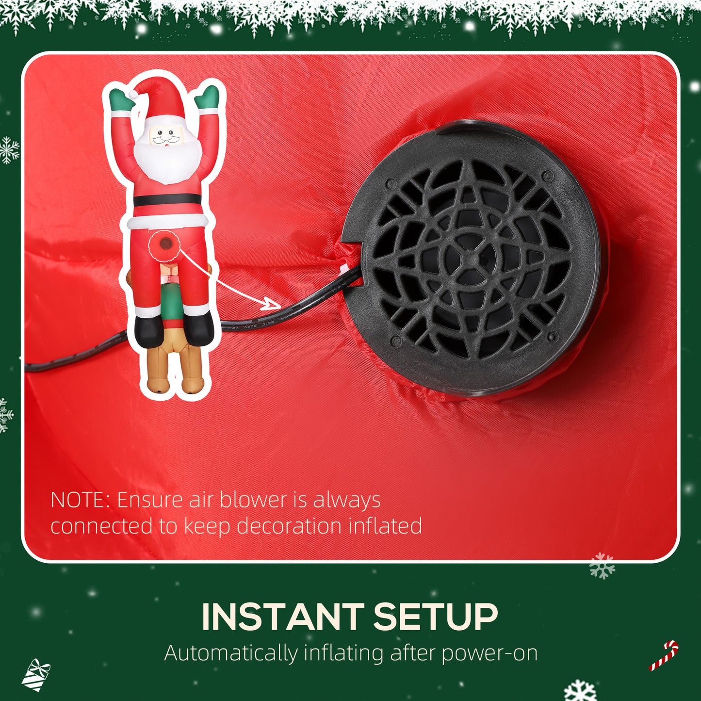 Blow Up Hanging Christmas Decoration with Built-in LED Lights