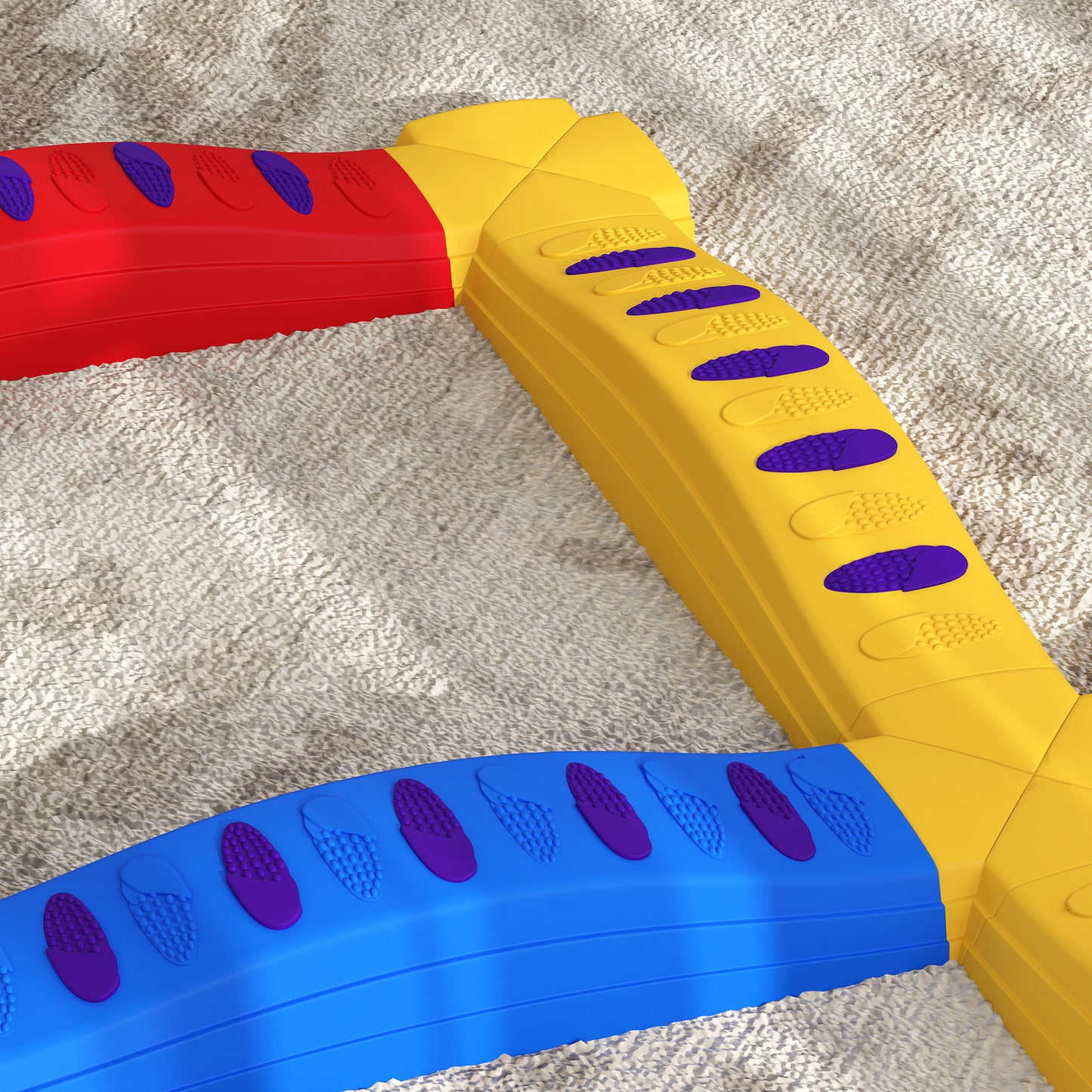 12-Piece Kids Balance Beam, Stepping Stones with Non-Slip Foot Pads