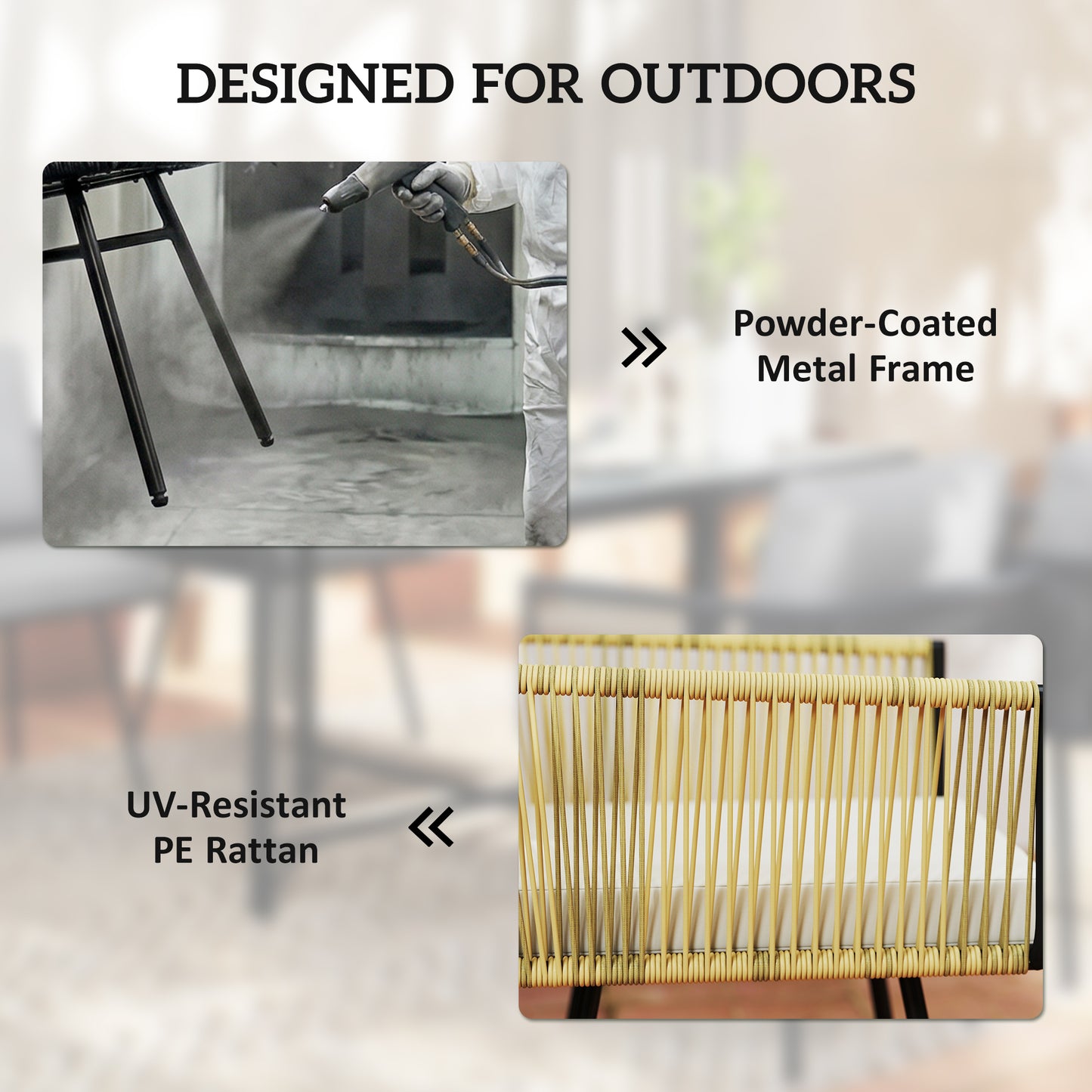 5 Piece Garden Furniture Set, Garden Dining Set with 4 Chairs
