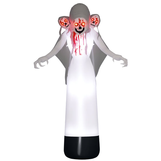 8.9FT Tall Halloween Inflatable Three-Head Witch Ghost Decoration