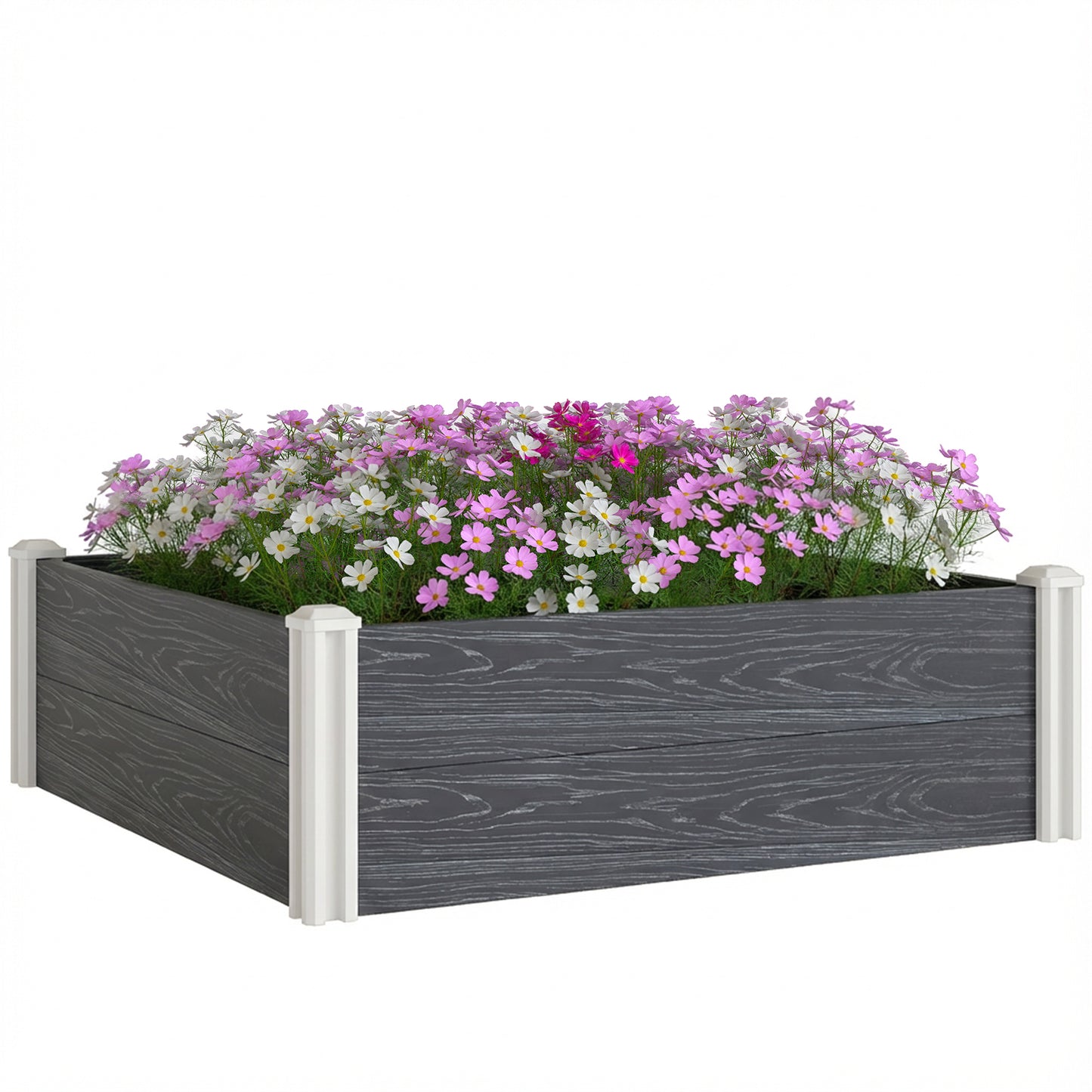 Vinyl Raised Garden Bed Kit, 3 x 3 x 1ft Modular Garden Box